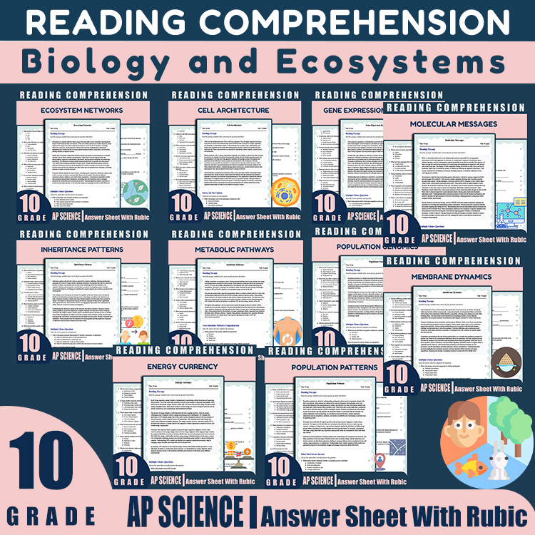 Grade 10 Science Unit | Cell Biology, Genetics, & Ecosystems Worksheet Pack — bundle cover