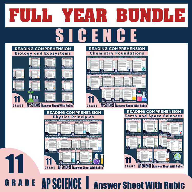 Grade 11 Science Worksheet Bundle – Key Concepts & Applications PDF  Answer Keys — bundle cover