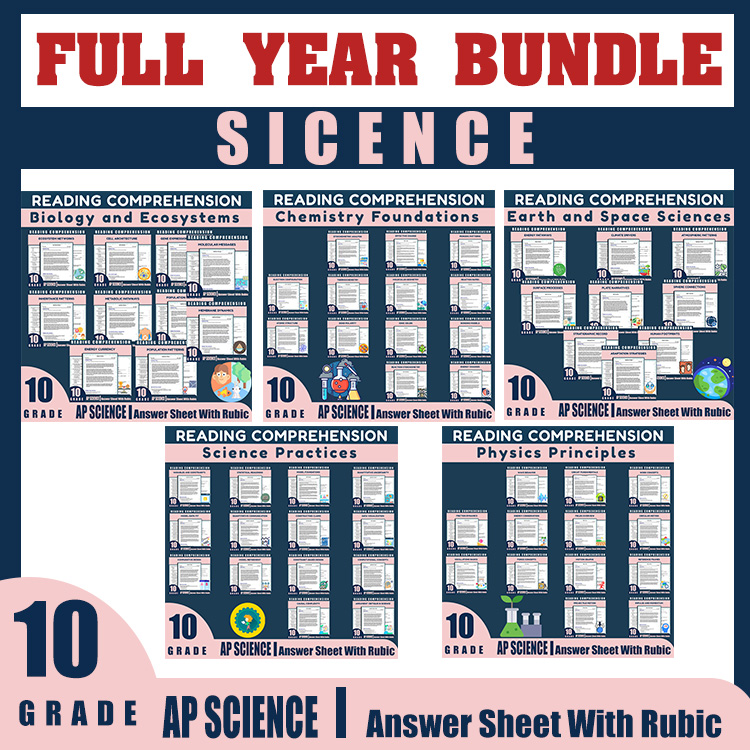Grade 10 Science | Comprehensive Worksheet Bundle for Core Concepts Applications — bundle cover