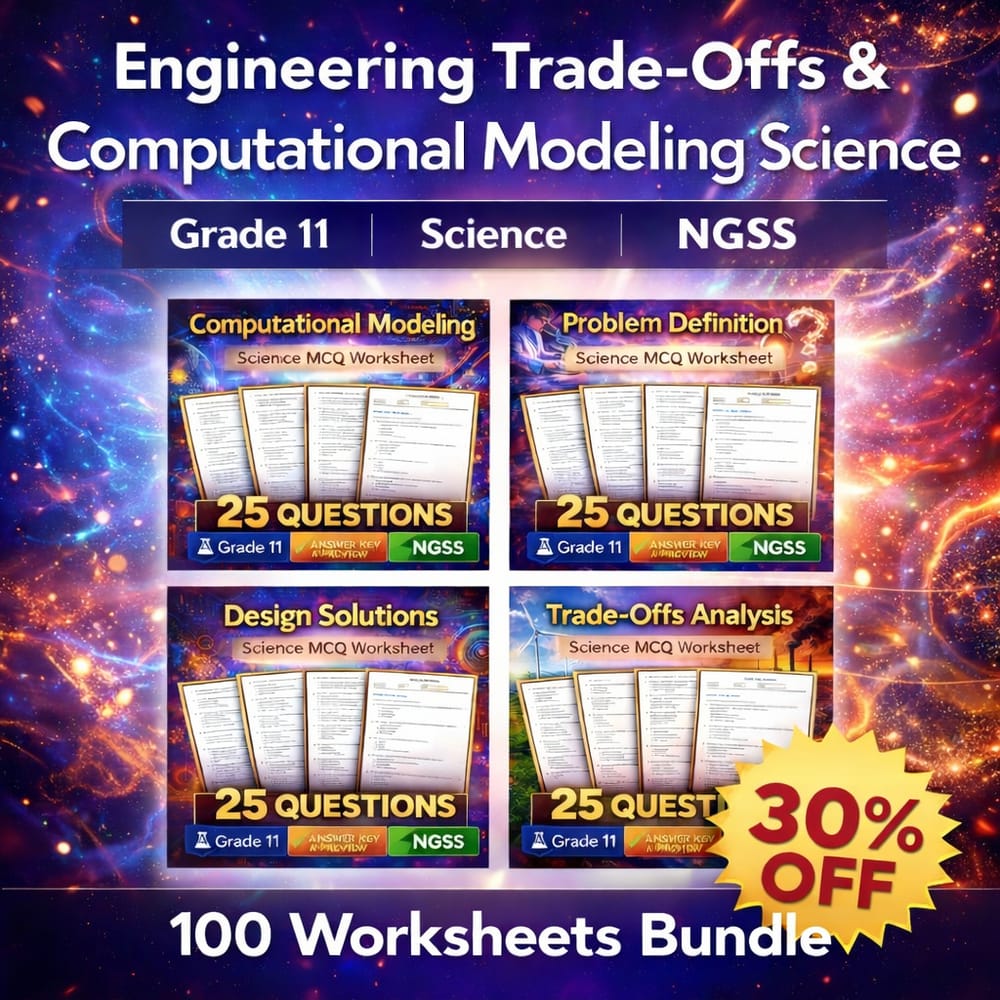 Grade 11 Engineering Trade-Offs & Computational Modeling Science bundle NGSS — bundle cover
