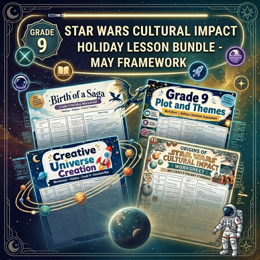 Grade 9 Star Wars Cultural Impact Holiday Lesson Bundle for May Framework — bundle cover