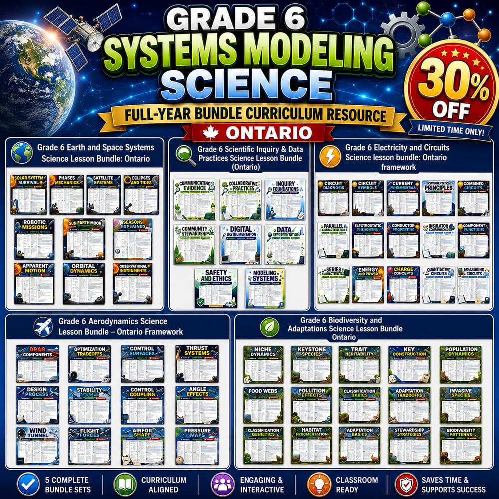 Grade 6 Systems Modeling Science Full-Year Bundle Curriculum Resource – Ontario — bundle cover