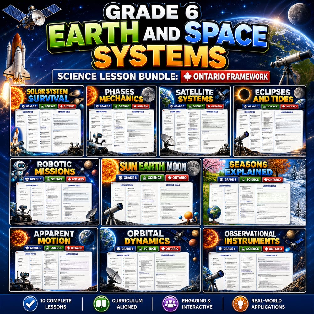 Grade 6 Earth and Space Systems Science Lesson Bundle: Ontario — bundle cover