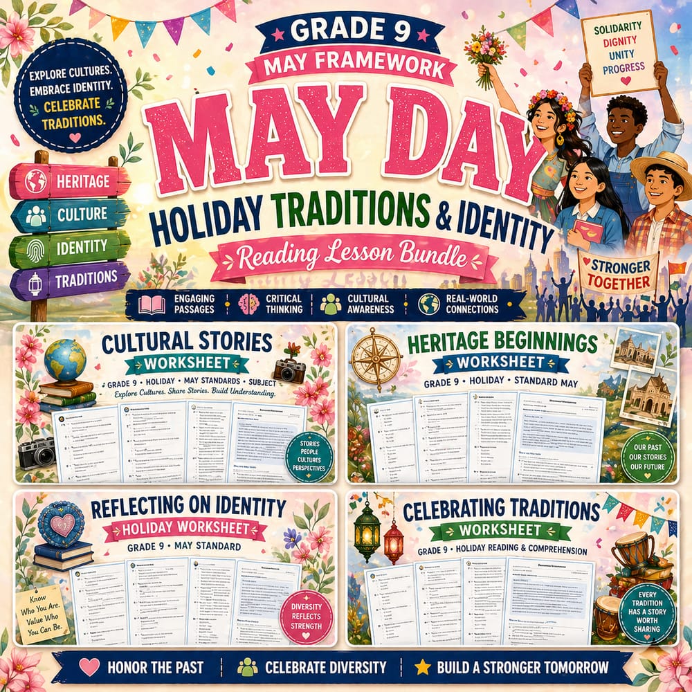 Grade 9 | May Day | Holiday Traditions & Identity Reading Lesson Bundle: May — bundle cover