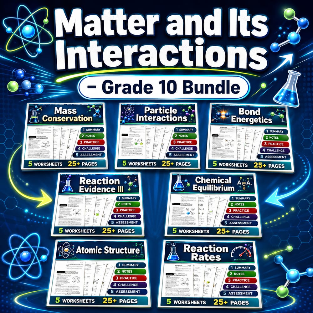 Matter and Its Interactions Grade 10 Science Lesson Bundle | NGSS — bundle cover
