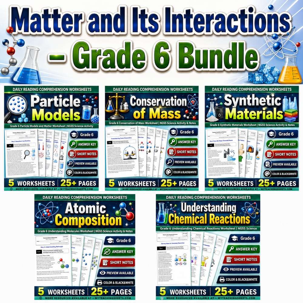 Matter and Its Interactions Grade 6 Science Lesson Bundle | NGSS — bundle cover