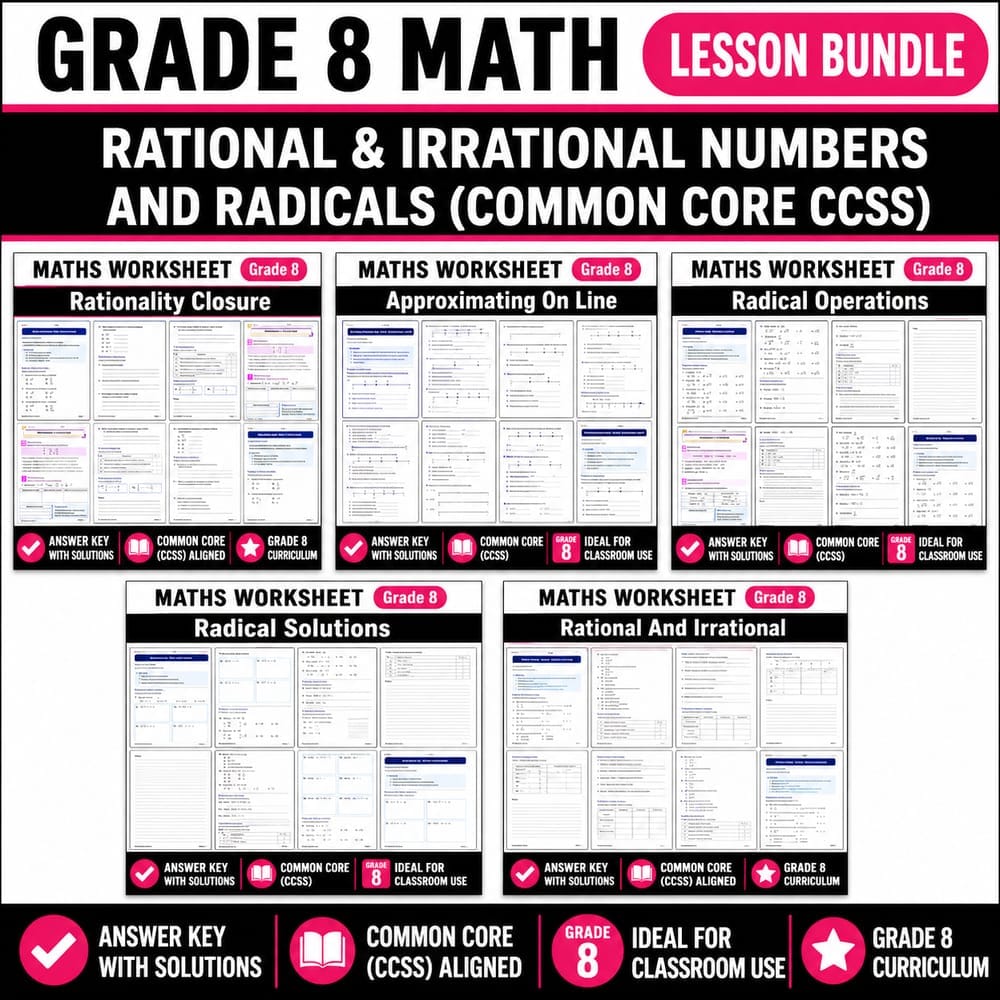 The Number System Lesson Bundle | Grade 8 Math | Common Core — bundle cover
