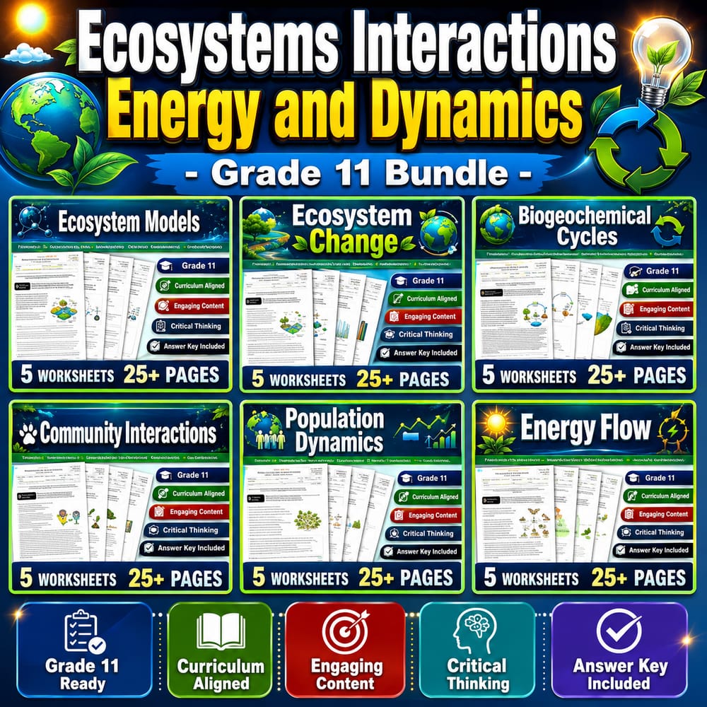 Ecosystems Interactions Energy and Dynamics Grade 11 Science Bundle | NGSS — bundle cover