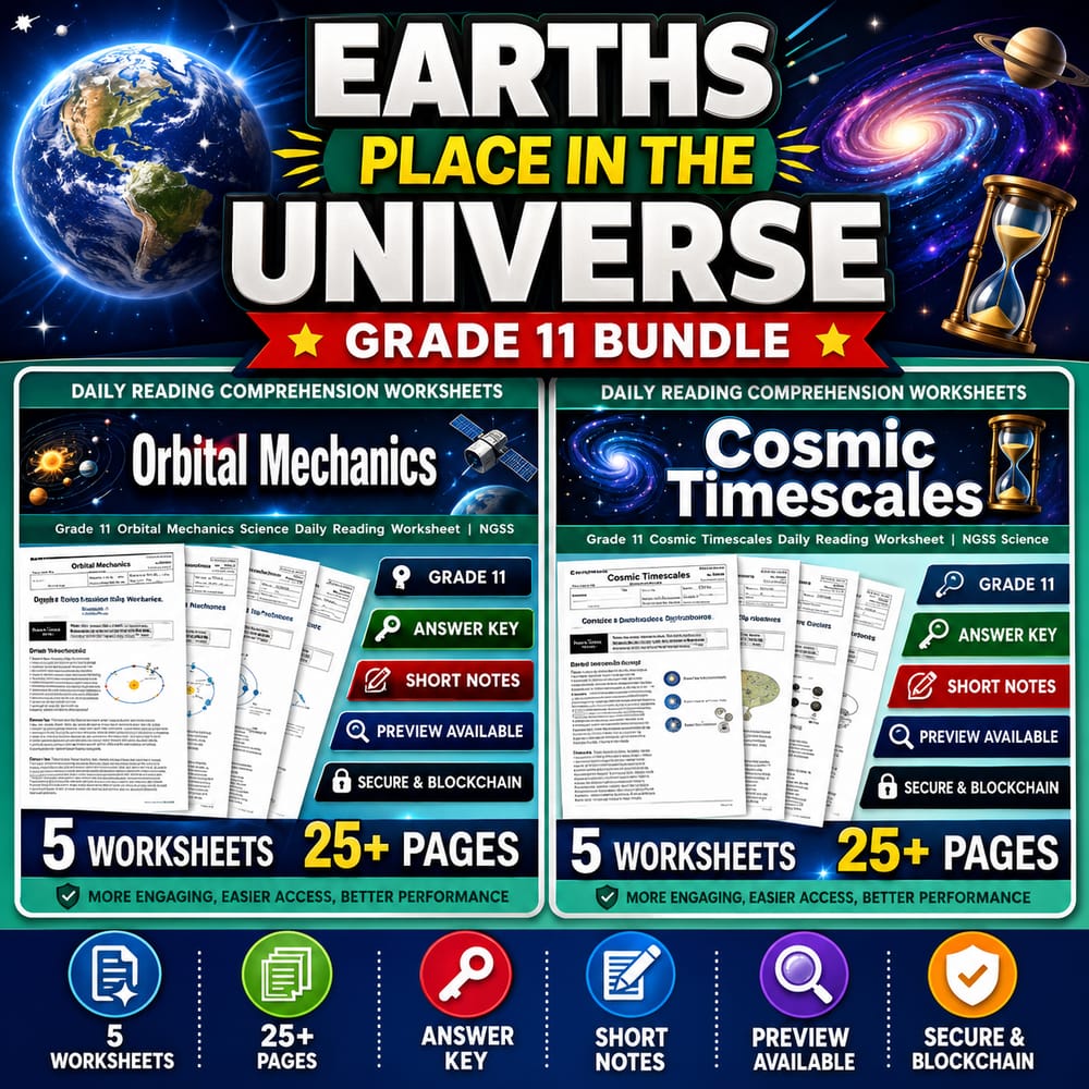 Earth's Place in the Universe Grade 11 Science Daily Reading  Bundle | NGSS — bundle cover
