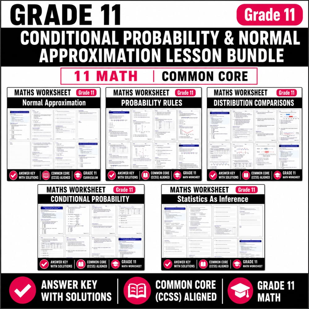 Grade 11 Statistics and Probability Lesson Bundle | CCSS Maths — bundle cover