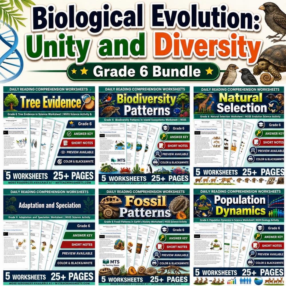 Biological Evolution: Unity & Diversity Grade 6 Science Lesson Bundle | ngss — bundle cover