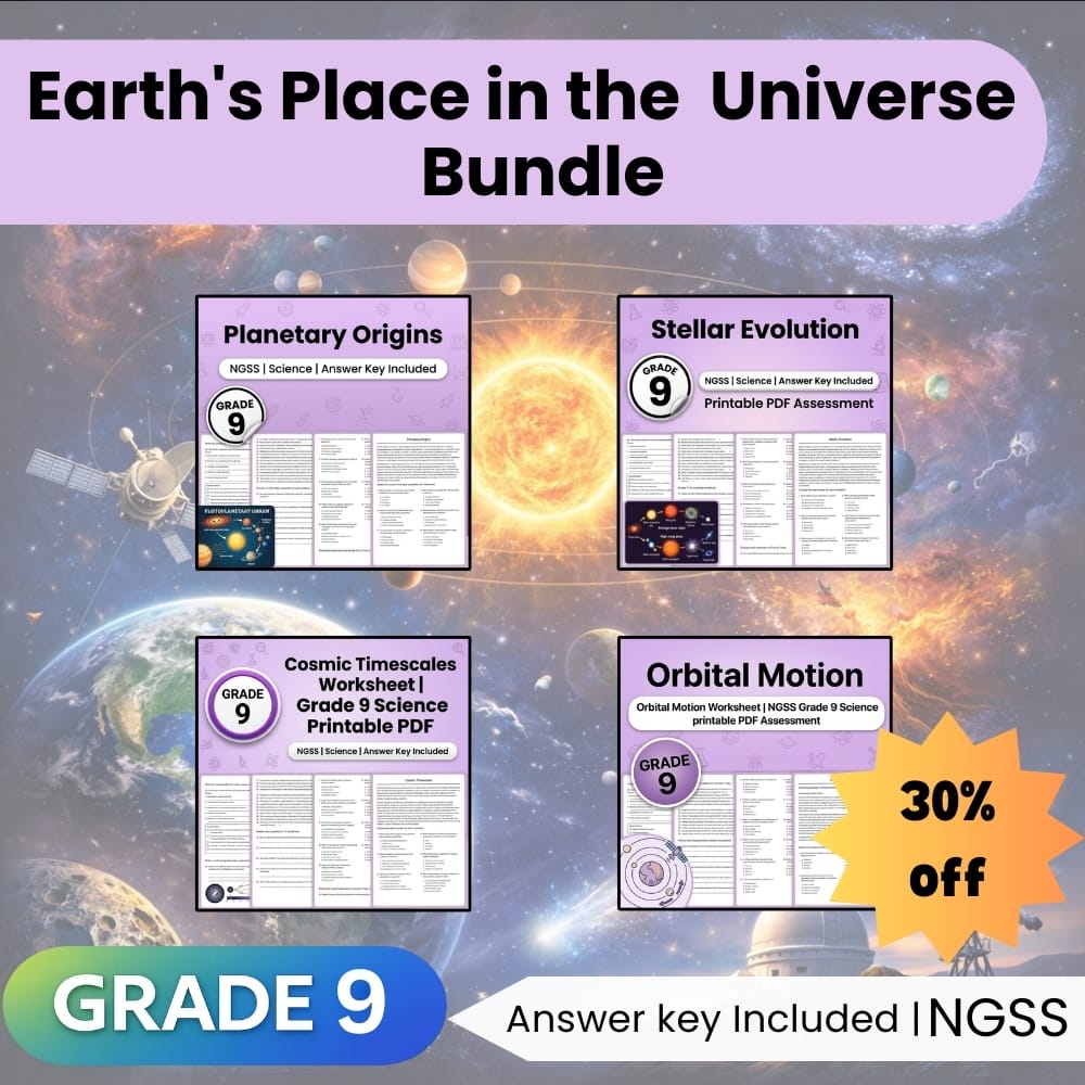 Grade 9 Science Earth's Place in the Universe Lesson Bundle NGSS — bundle cover