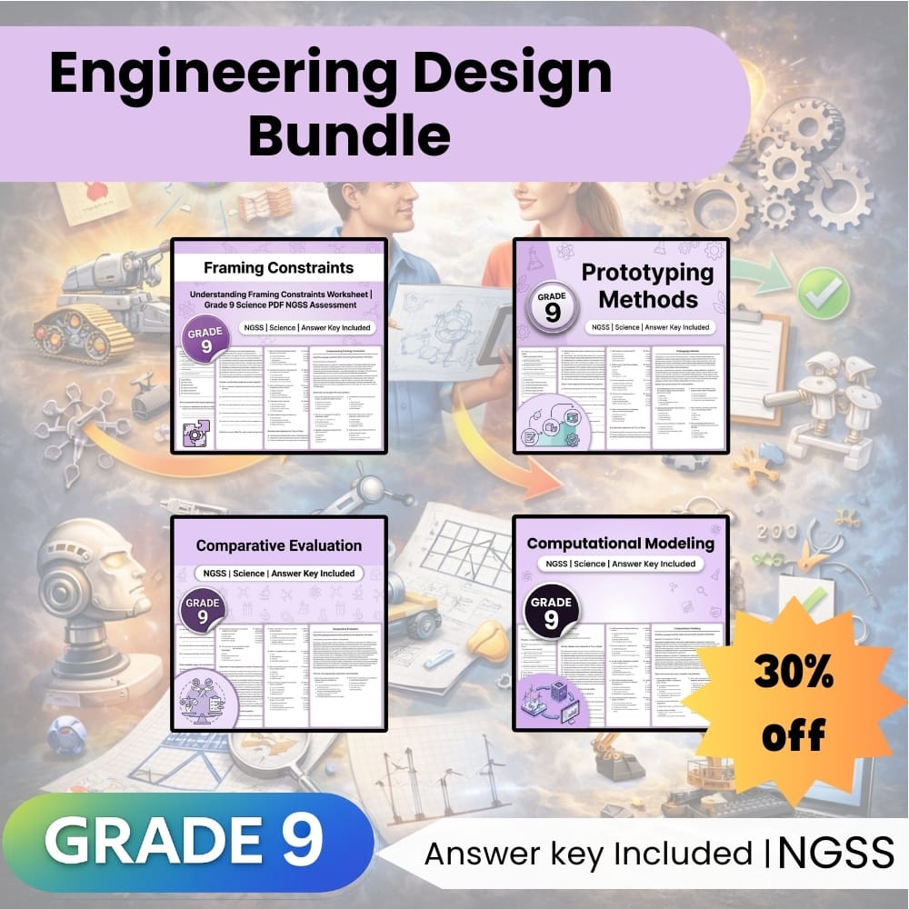 Grade 9 Science Engineering Design Lesson Bundle | NGSS Framework — bundle cover