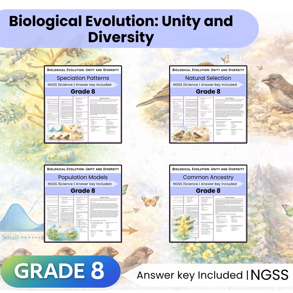 Grade 8 Biological Evolution Lesson Bundle: Unity and Diversity — bundle cover