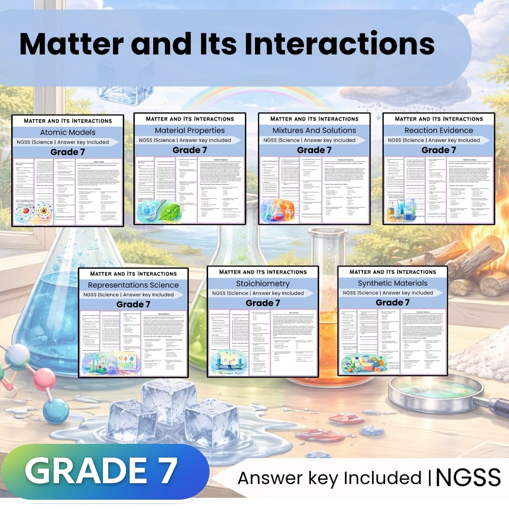 Grade 7 Science Lesson Bundle – Matter and Its Interactions NGSS-Aligned — bundle cover
