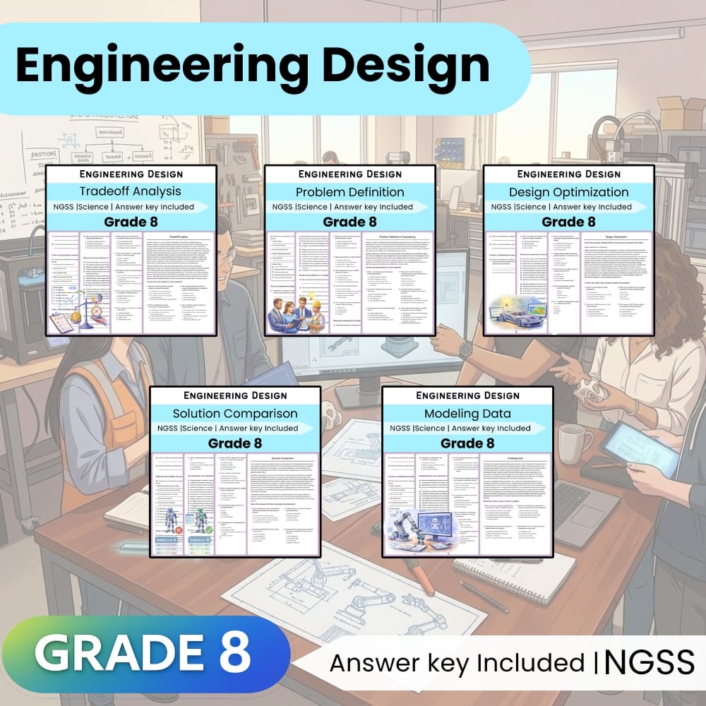 Grade 8 Science Engineering Design Lesson Bundle | NGSS — bundle cover
