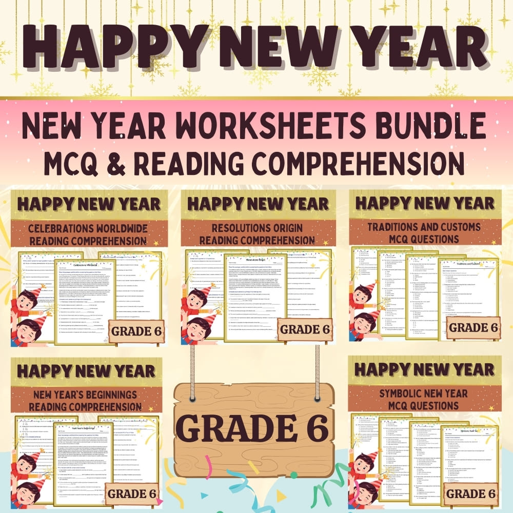 Grade 6 Seasonal Celebrations & Traditions Unit Worksheet Pack ( Answer Key) — bundle cover
