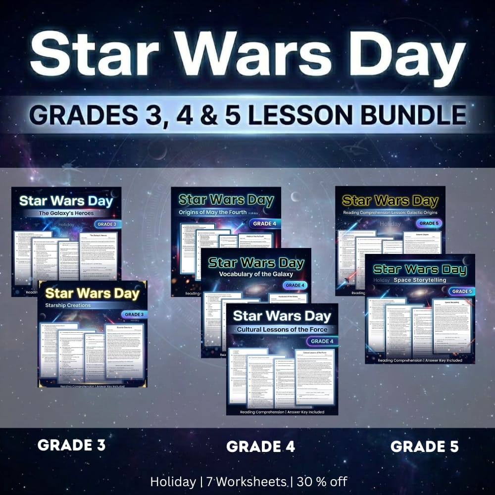 Grade 3 - 5 Galaxy Holiday Custom Bundle Worksheet Pack for Holiday Science NGSS — bundle cover