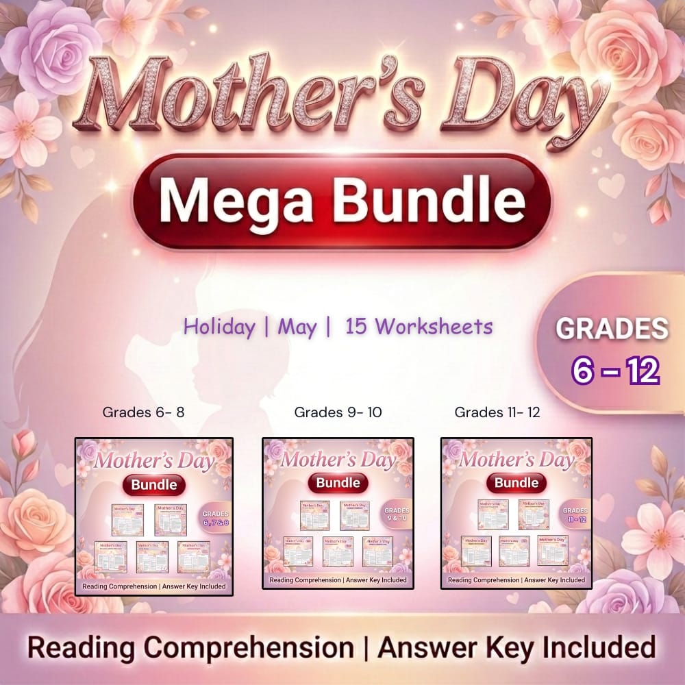  Mother’s Day Perspectives Holiday Worksheet Lesson Bundle  — bundle cover