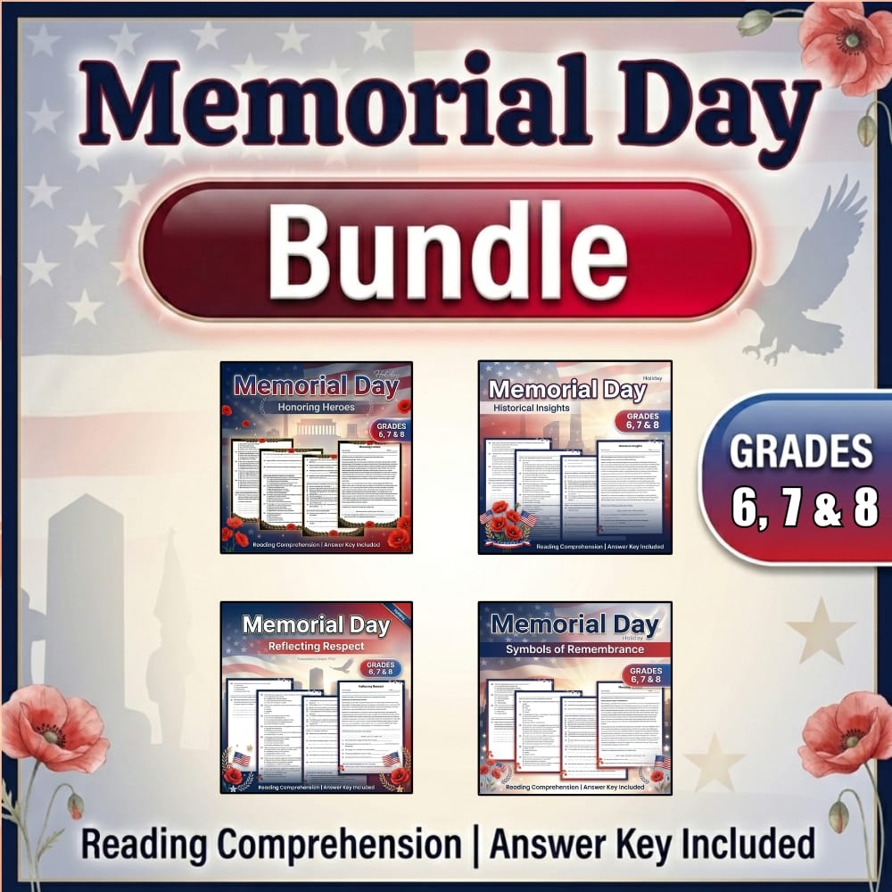 Grades 6 - 8 Holiday Respect & Heroes: Custom Bundle (C3 Framework) — bundle cover