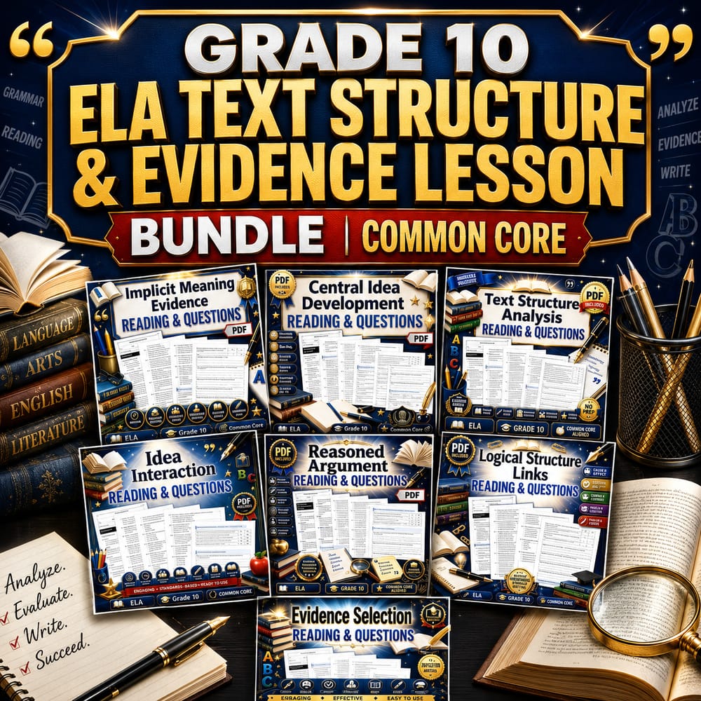 Grade 10 ELA Evidence-Based Argument & Synthesis Lesson Bundle | CCSS — bundle cover