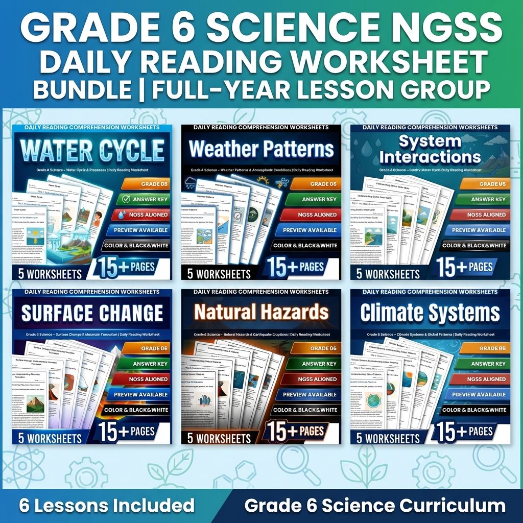 Grade 6 Science – Earth's Systems Lesson Bundle | NGSS Standards — bundle cover