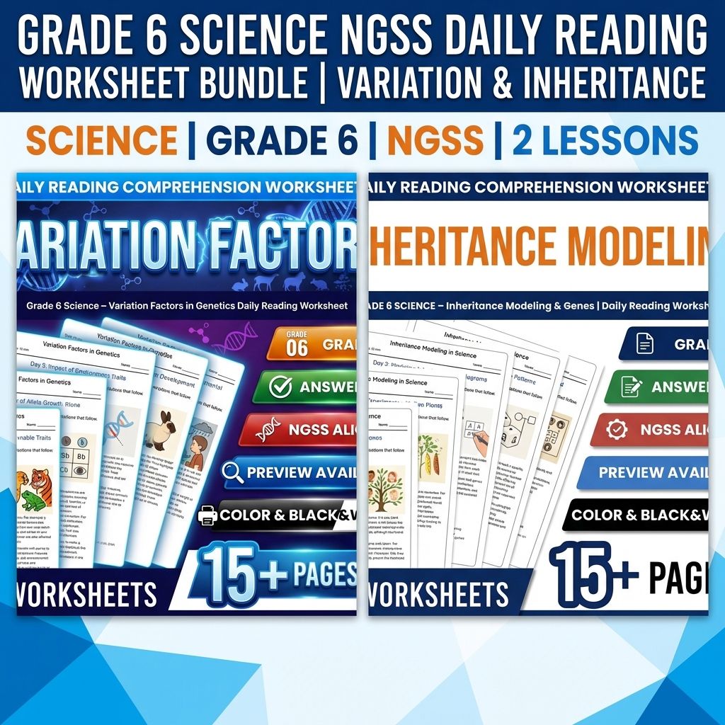 Grade 6 Science Herbity Lesson Bundle | Inheritance & Trait Variation — bundle cover