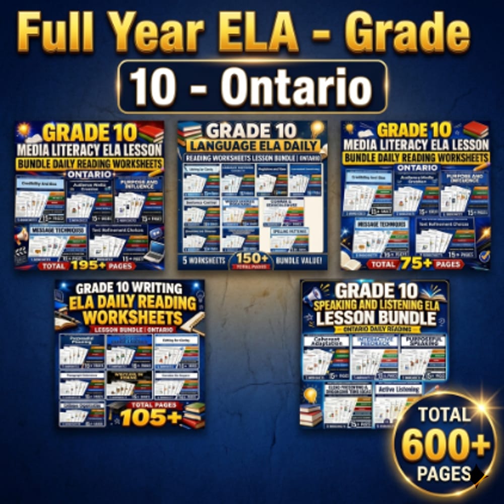 Grade 10 ELA Full-Year Bundle | Ontario Daily Reading — bundle cover