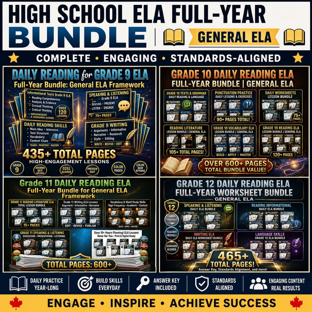 High School ELA Full-Year Bundle | General ELA