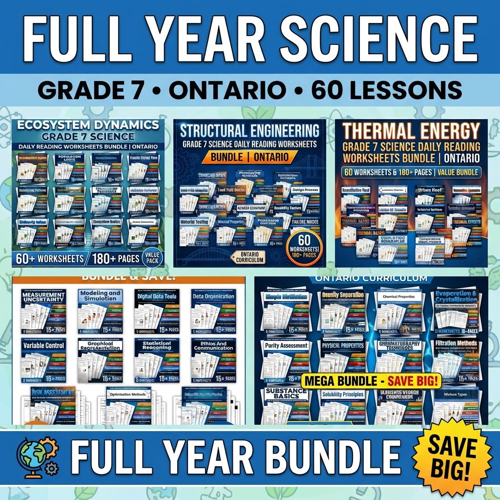 Grade 7 Science Bundle – Ontario Daily Worksheets for Comprehensive Study — bundle cover
