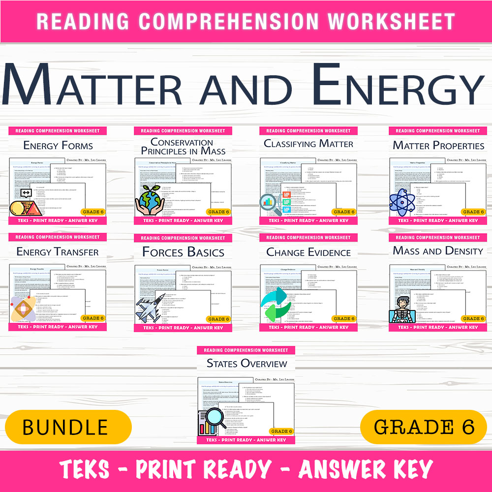 Grade 6 Science Unit Bundle | States, Matter, Forces & Energy Mastery — bundle cover