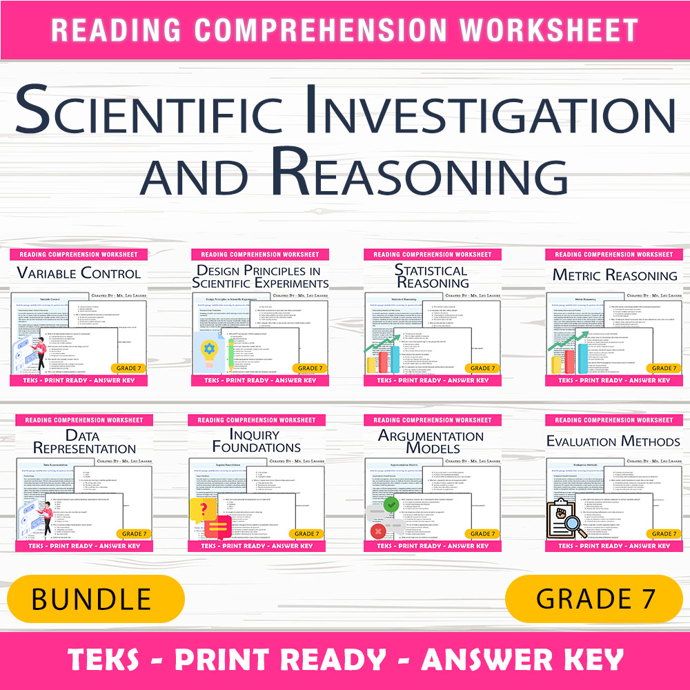 Grade 7 Science Unit Bundle | Experimental Design & Data Analysis Worksheets — bundle cover