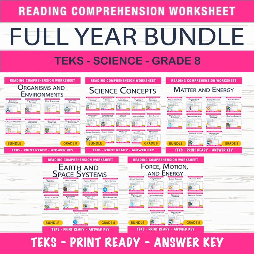 Grade 8 Science Bundle | Mastering Physics, Earth, and Life Science Concepts — bundle cover