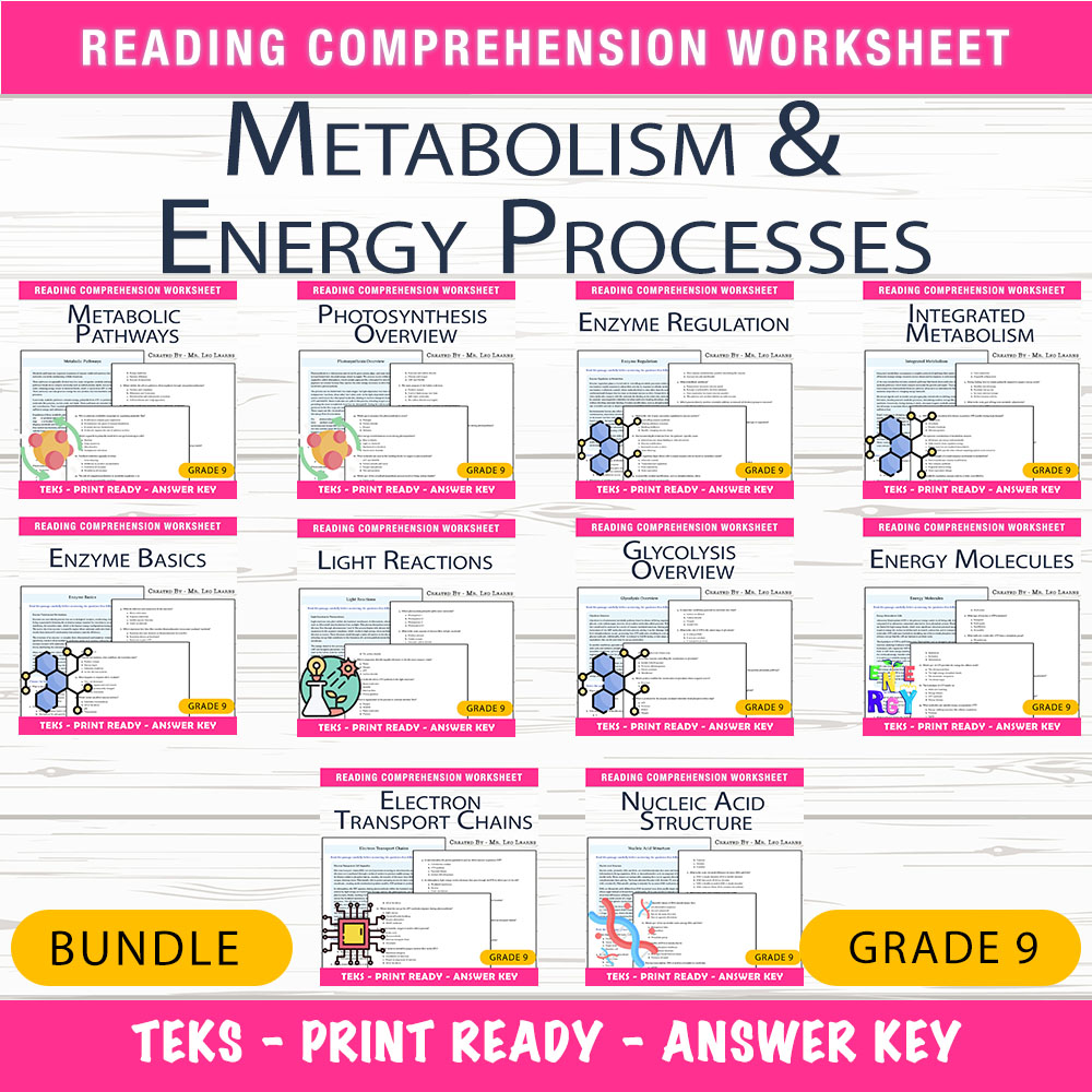 Grade 9 Science | Enzymes, Photosynthesis & Metabolic Pathways Unit Bundle  — bundle cover
