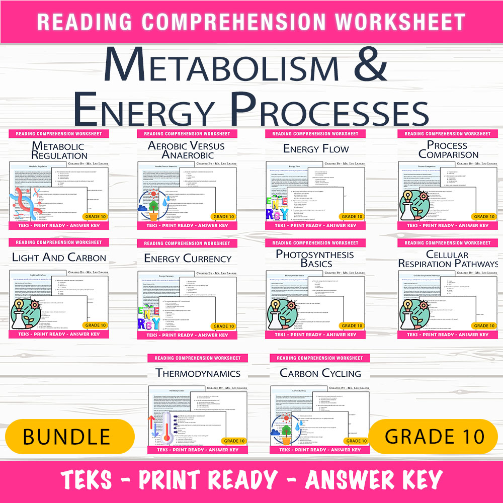 Grade 10 Science Unit Bundle | Energy, Photosynthesis & Cellular Respiration — bundle cover