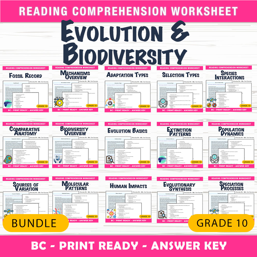 Grade 10 Science Unit on Evolution & Biodiversity  — bundle cover