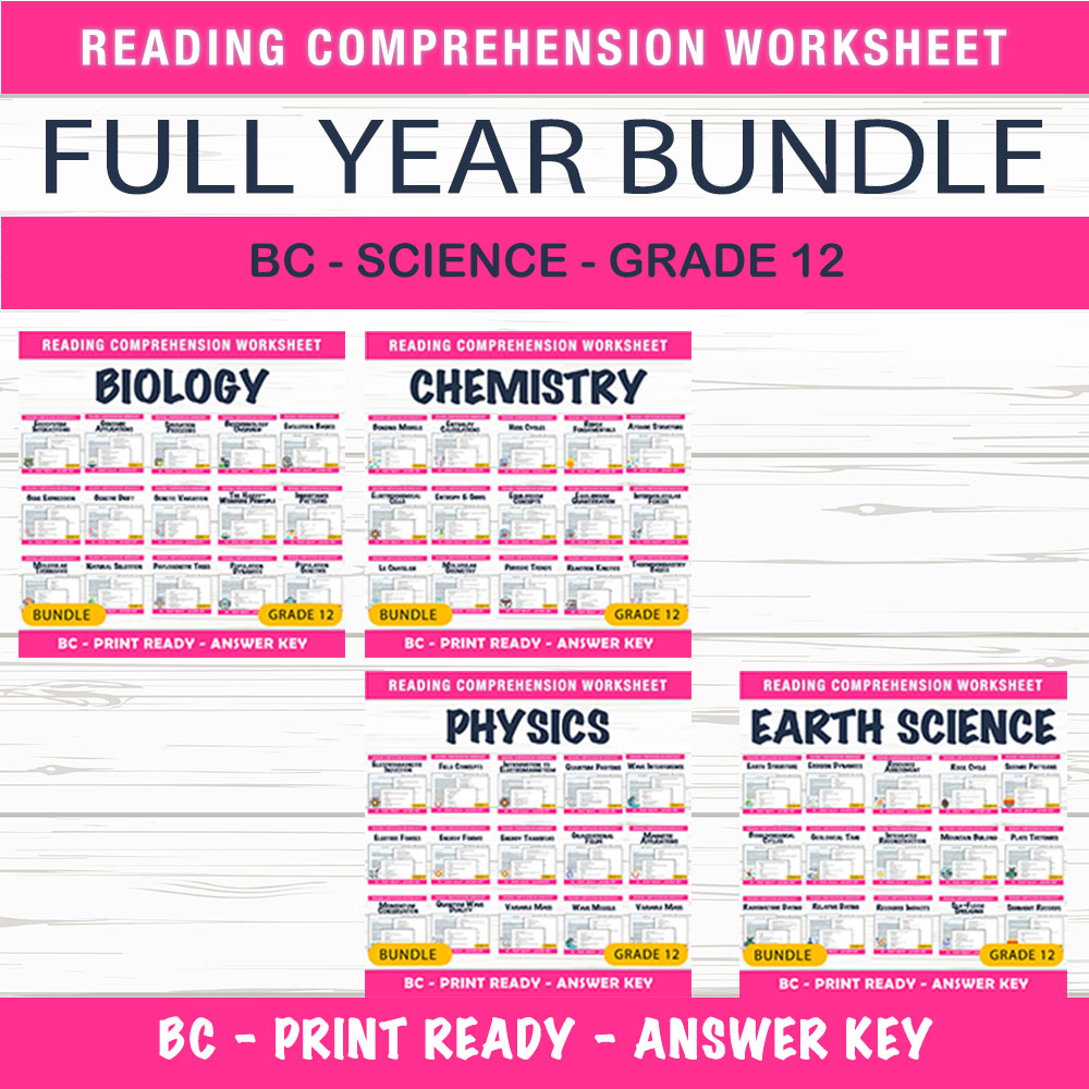 Grade 12 Science BC Curriculum | Comprehensive Wave & Quantum Concept — bundle cover