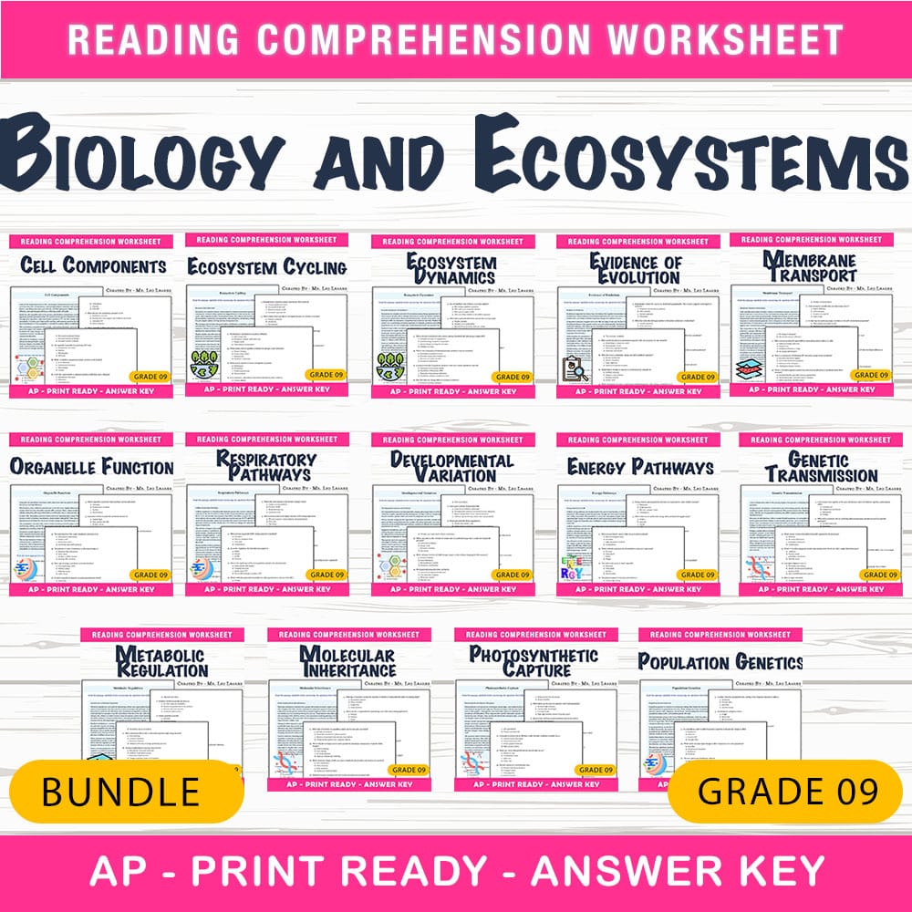 Grade 9 Science Biology and Ecosystems Lesson Bundle for AP Curriculum — bundle cover