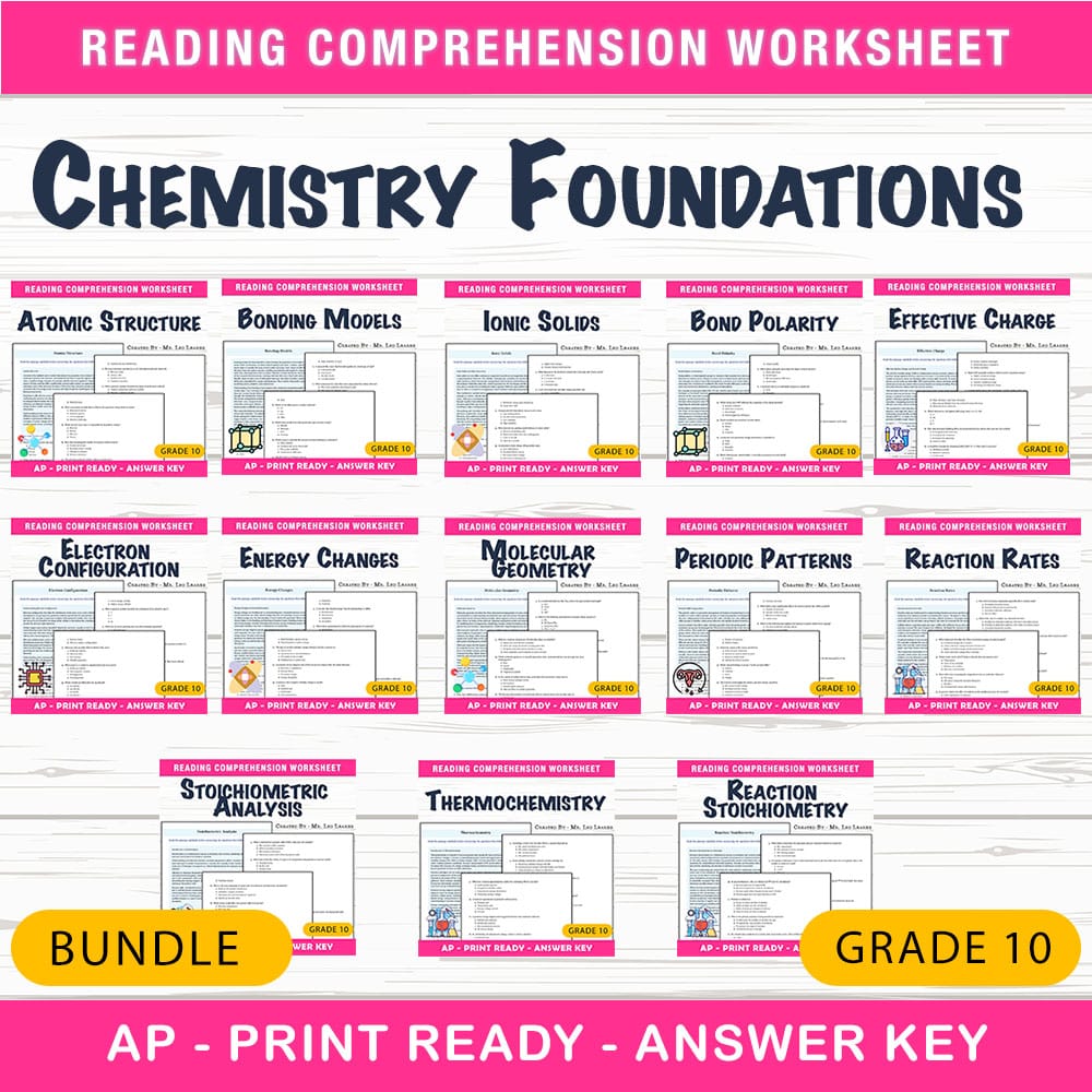 Grade 10 Science Chemistry Foundations Lesson Bundle for AP Curriculum — bundle cover