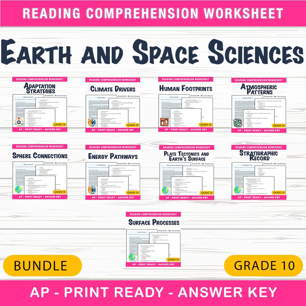 Grade 10 Earth and Space Sciences Lesson Bundle | AP Curriculum — bundle cover
