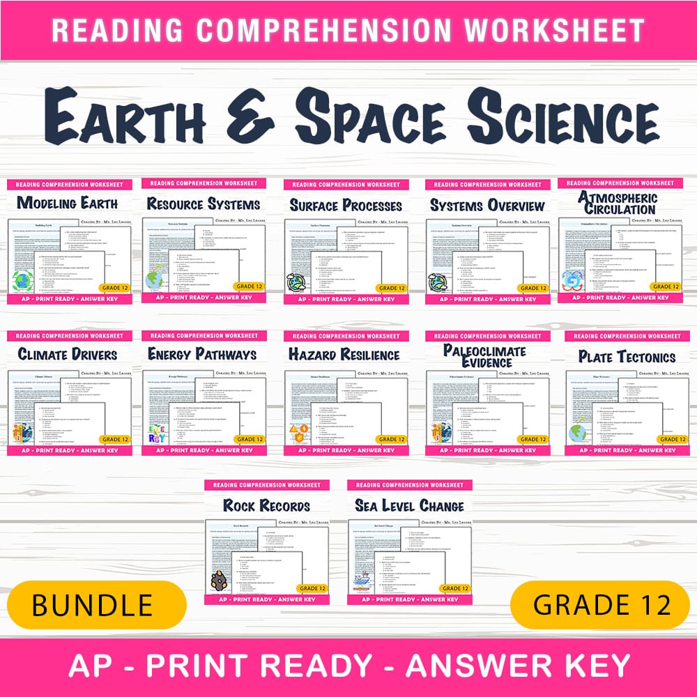 Grade 12 Science AP Custom Bundle: Earth Systems, Climate, and Tectonics — bundle cover