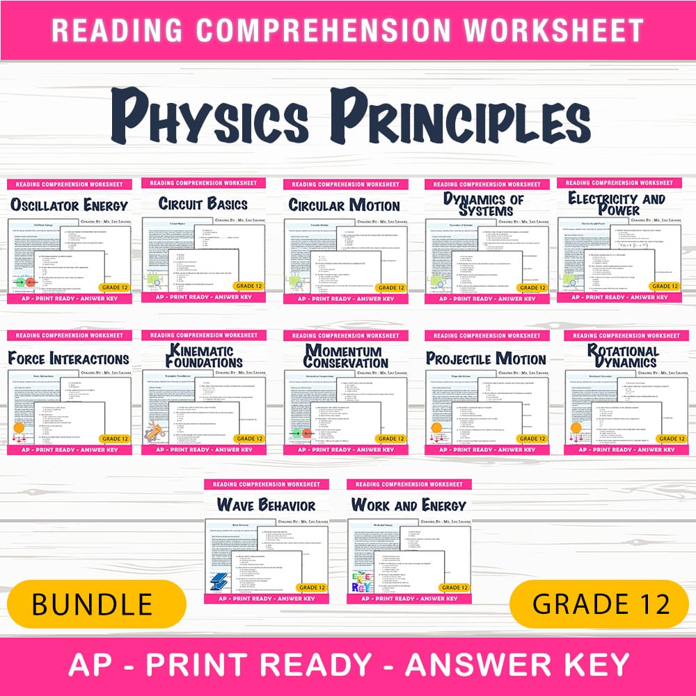 Grade 12 Physics Principles Bundle for AP Science Mastery — bundle cover