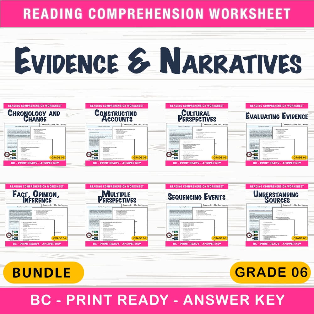 Grade 6 Social Studies - Evidence & Narratives Lesson Bundle for BC Framework — bundle cover