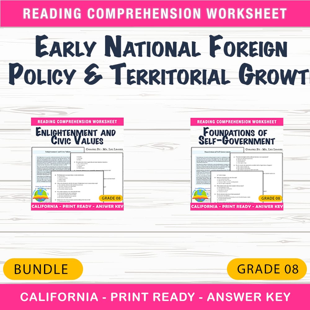 Grade 8 Foundations of American Constitutional Government SS Custom Bundle — bundle cover