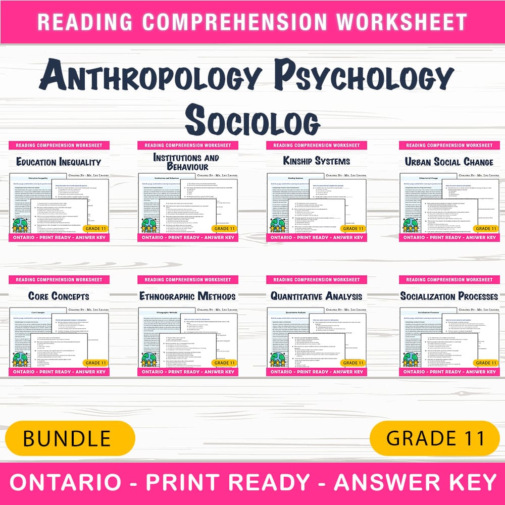 Grade 11 Anthropology Psychology Sociology Social Studies Custom Bundle Ontario — bundle cover