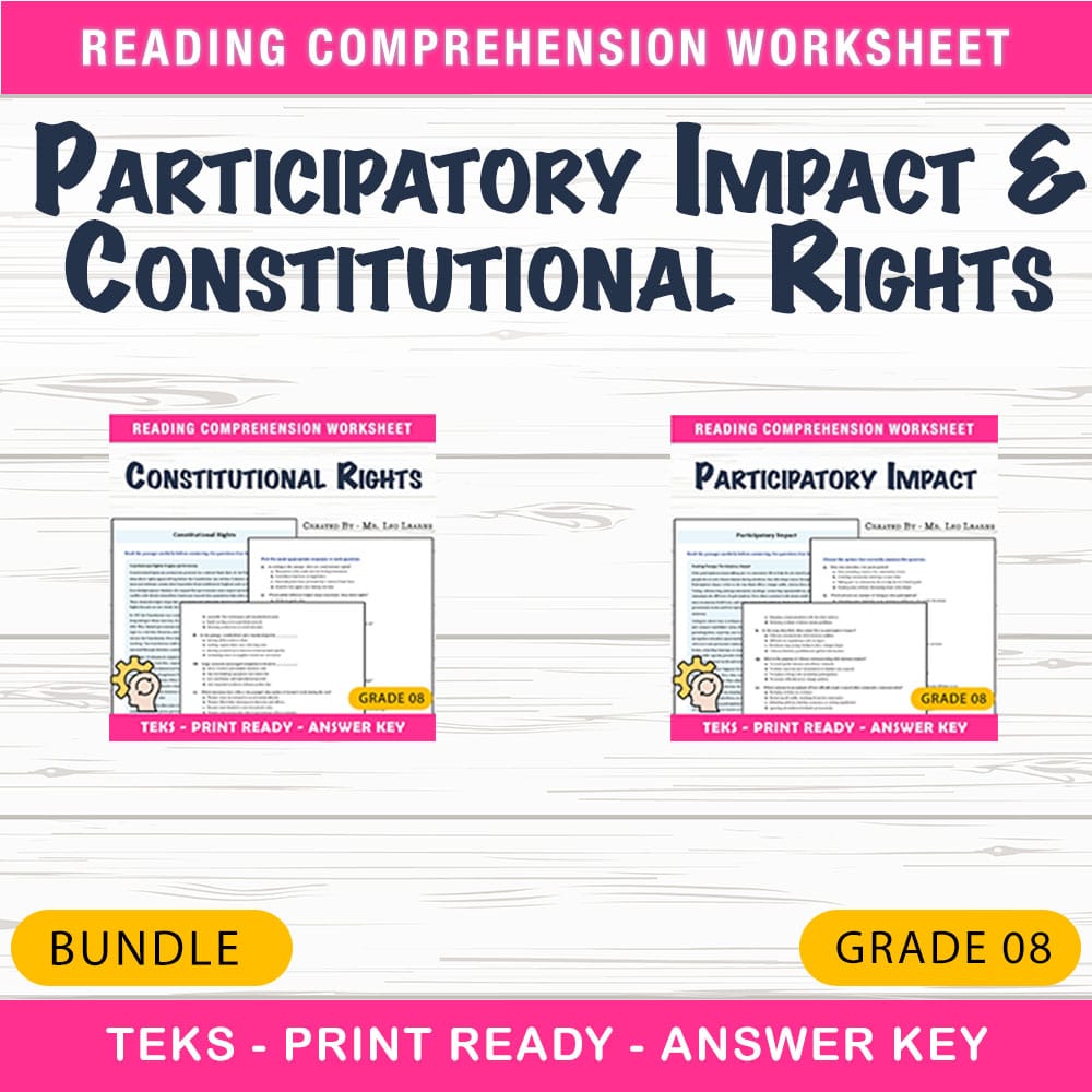 Grade 8 Social Studies Lesson : Participatory Impact & Constitutional Rights  — bundle cover