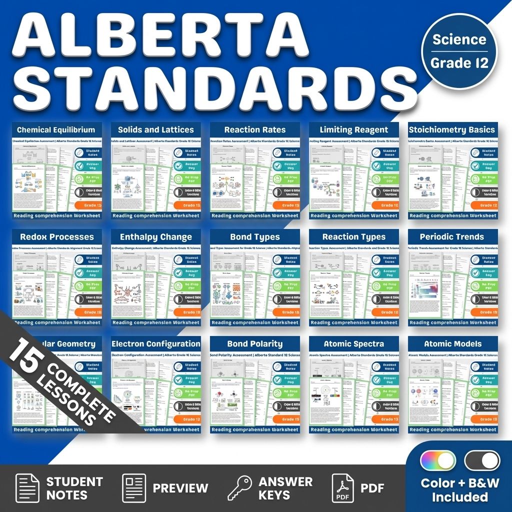 Grade 12 Chemistry Science Lesson Bundle Assessments | Alberta Framework — bundle cover