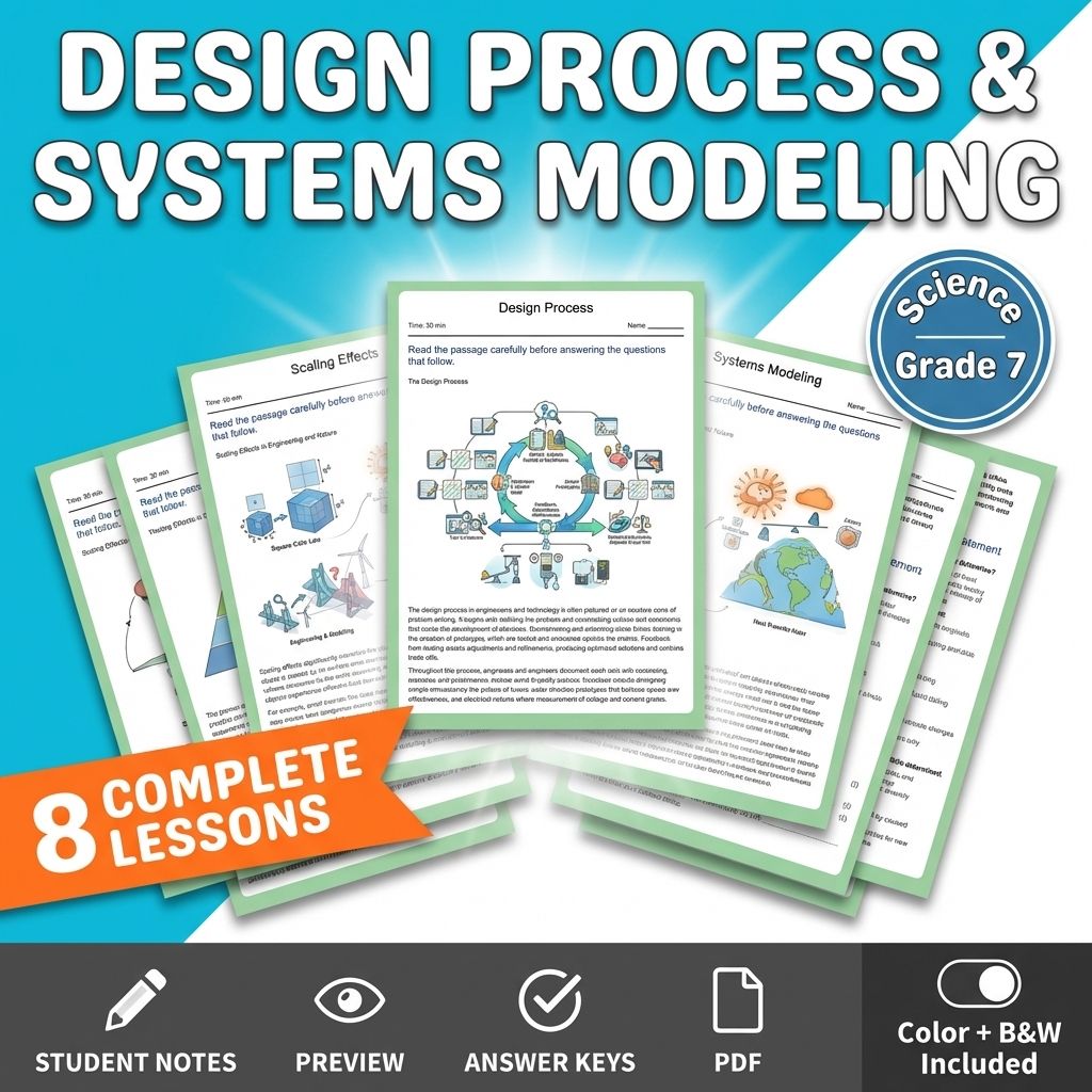 Grade 7 Engineering, Technology, and Applications of Science Lesson Bundle TEKS — bundle cover