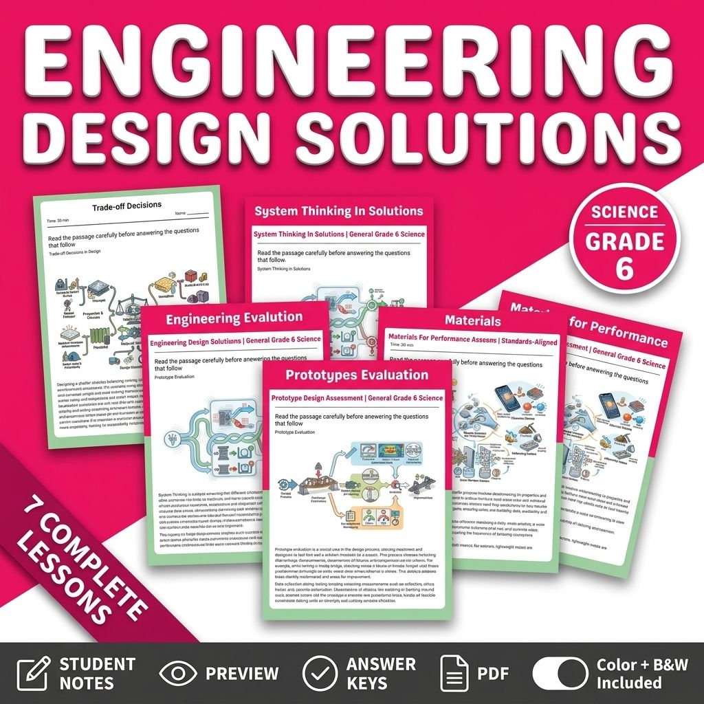 Grade 6 Engineering Design Solutions Science Lesson Bundle: General Framework — bundle cover