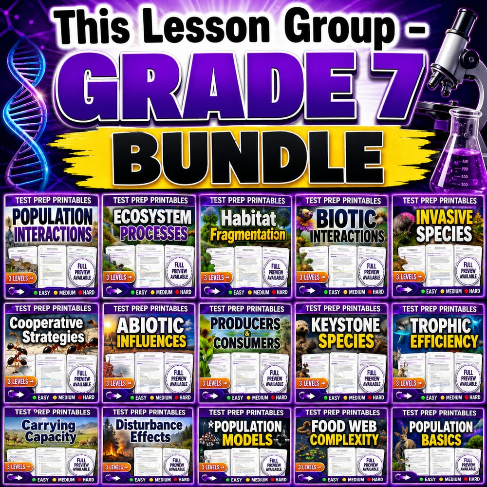 Ecosystems & Interactions Lesson Bundle – Grade 7 Science BC Framework — bundle cover